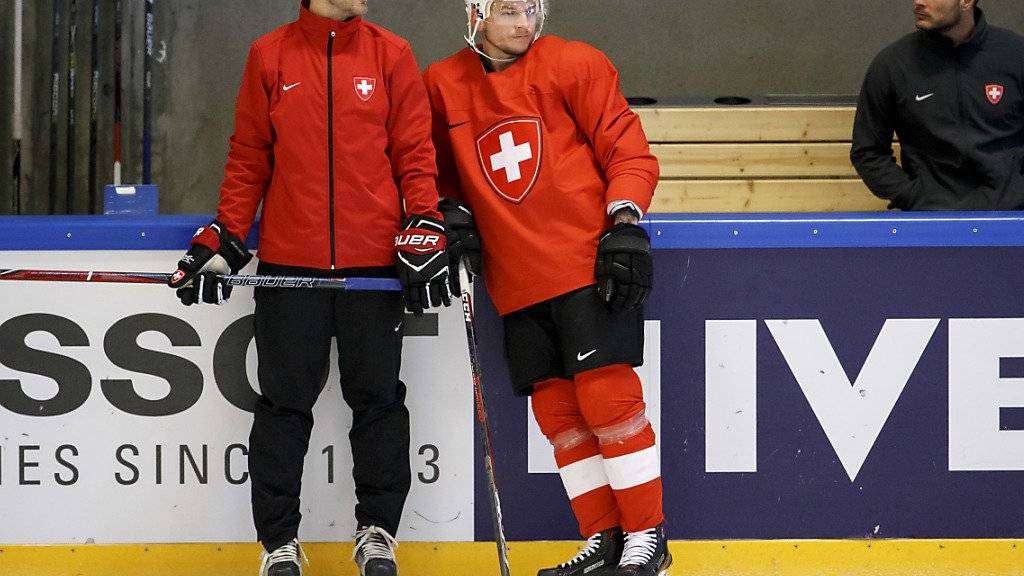 NHL-Stürmer Sven Andrighetto (rechts) wird dem Nationalteam am Dienstag gegen Österreich erstmals zur Verfügung stehen
