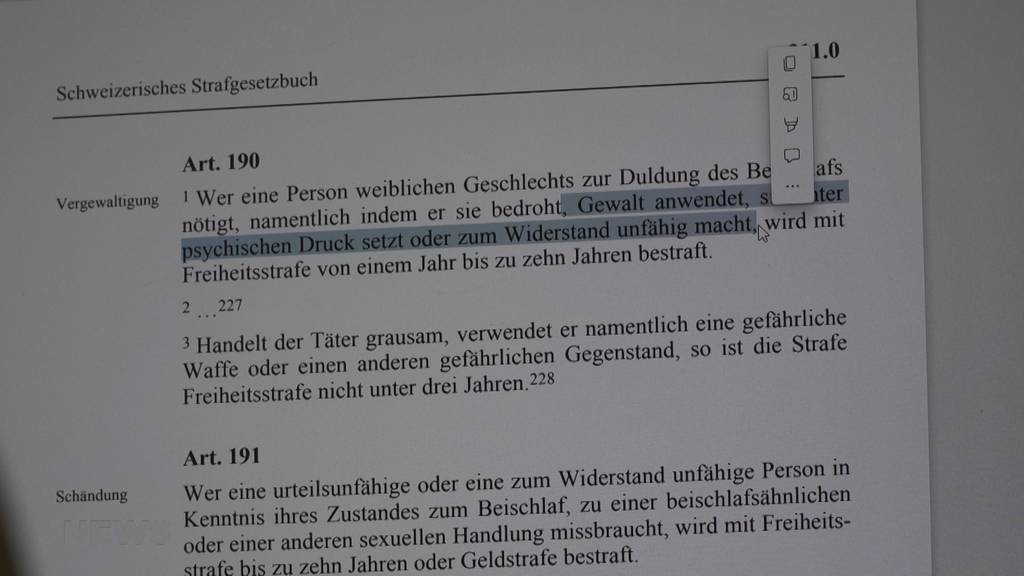 Sexualstrafrechts-Revision: Ständerat entscheidet sich für «Nein heisst Nein»