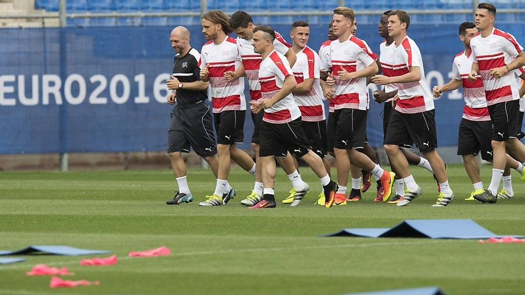 Die Schweizer Nationalmannschaft absolvierte nach der Ankunft in Montpellier ihr erstes Training auf französischem Boden