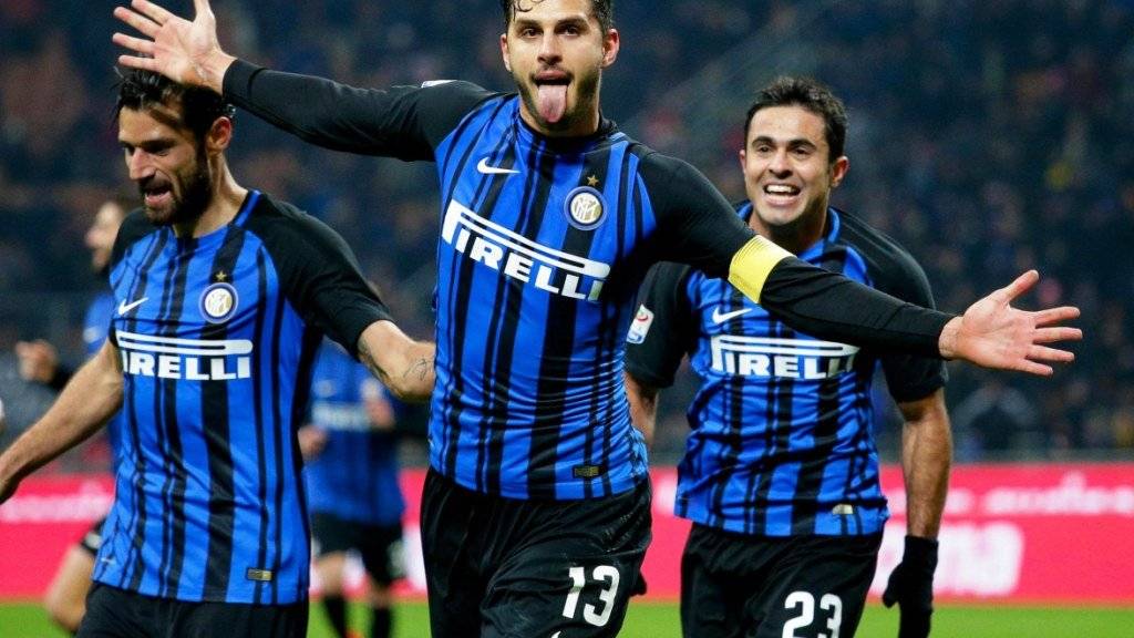 Inter-Captain Andrea Ranocchia jubelt nach seinem Tor gegen Benevento