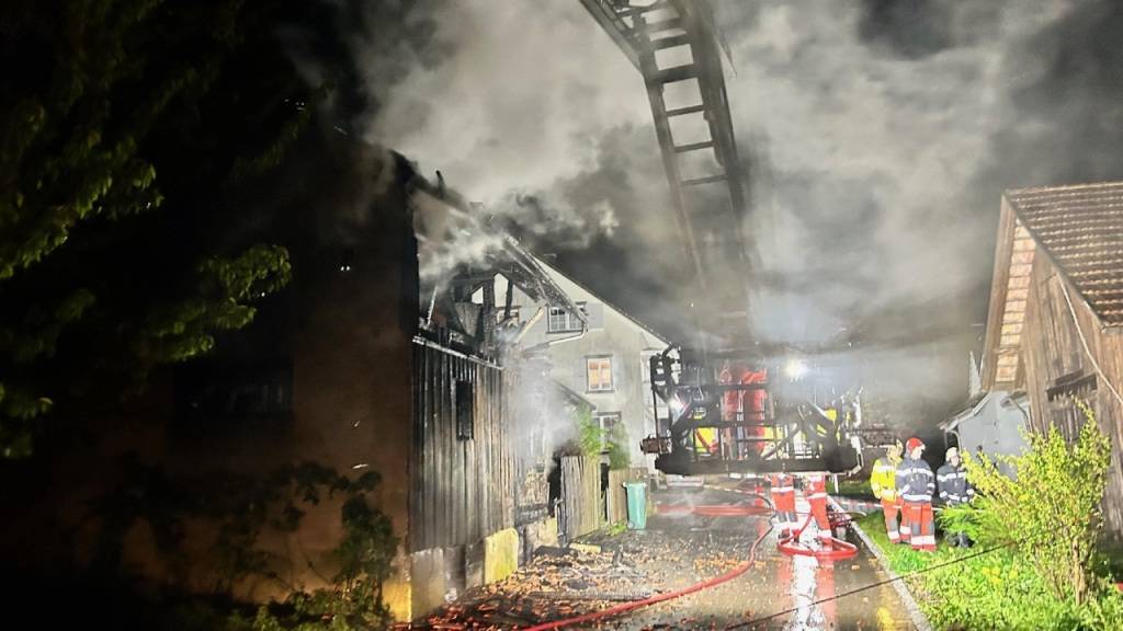 Der Schopf an der Hintergasse in Elgg brannte in der Nacht auf Dienstag komplett nieder.