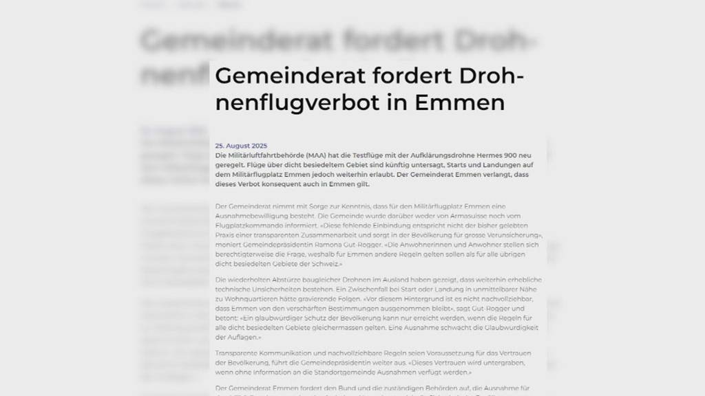 Hin und Her bei Emmer Drohnenverbot-Forderung