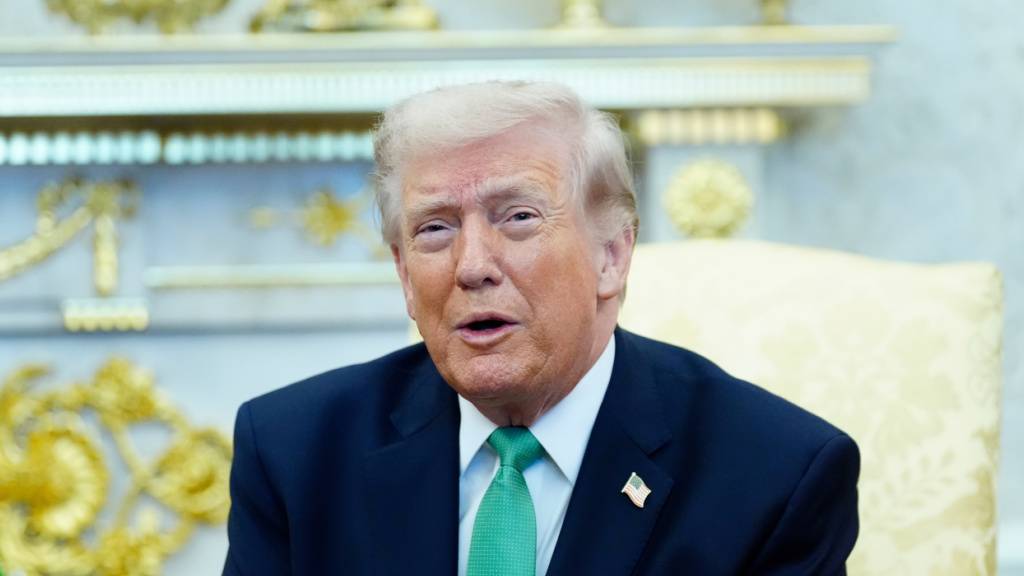 US-Präsident Donald Trump spricht während eines Treffens im Oval Office des Weißen Hauses. Foto: Alex Brandon/AP/dpa