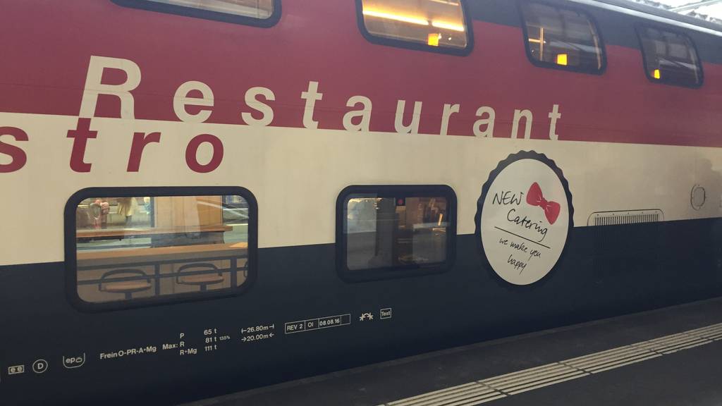 Der neue SBB-Restaurantwagen im Bahnhof St.Gallen. © FM1Today