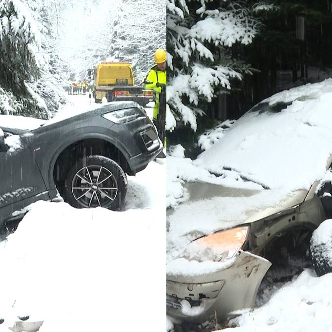 Rund 25 Unfälle: Schnee sorgt für Chaos auf Aargauer Strassen 