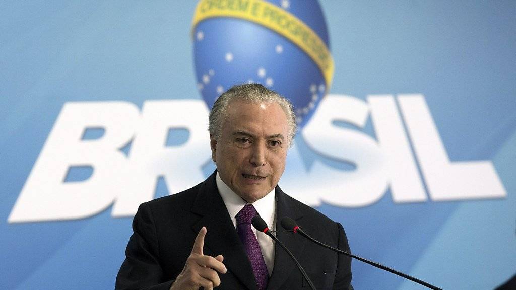 Sieht sich als Opfer einer «Verschwörung»: Brasiliens Präsident Michel Temer. (Archivbild)