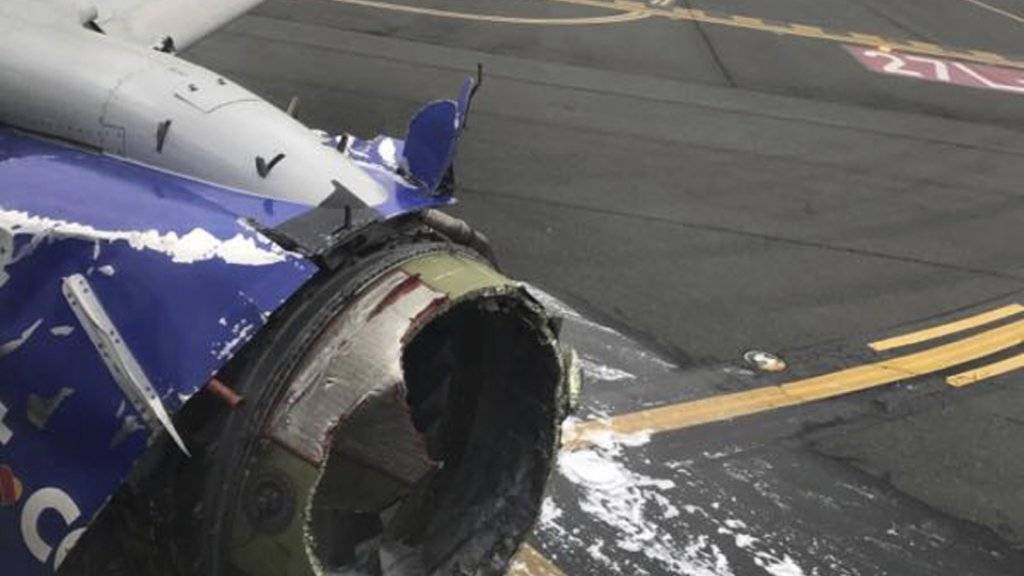 Das Triebwerk der Boeing-737-Maschine von Southwest Airlines war Mitten während des Flugs geborsten.
