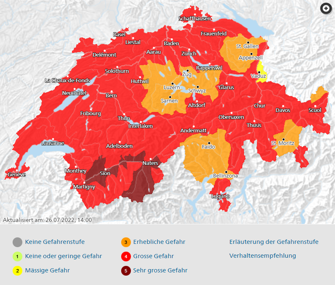 Ausser in Uri bleibt die Waldbrandgefahr in der Zentralschweiz «erheblich».