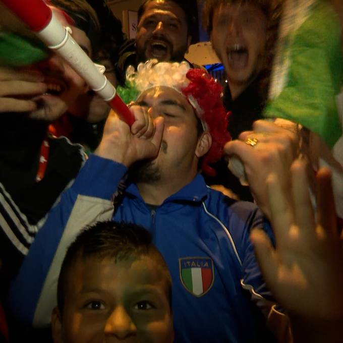 Italien-Fans im Freudentaummel