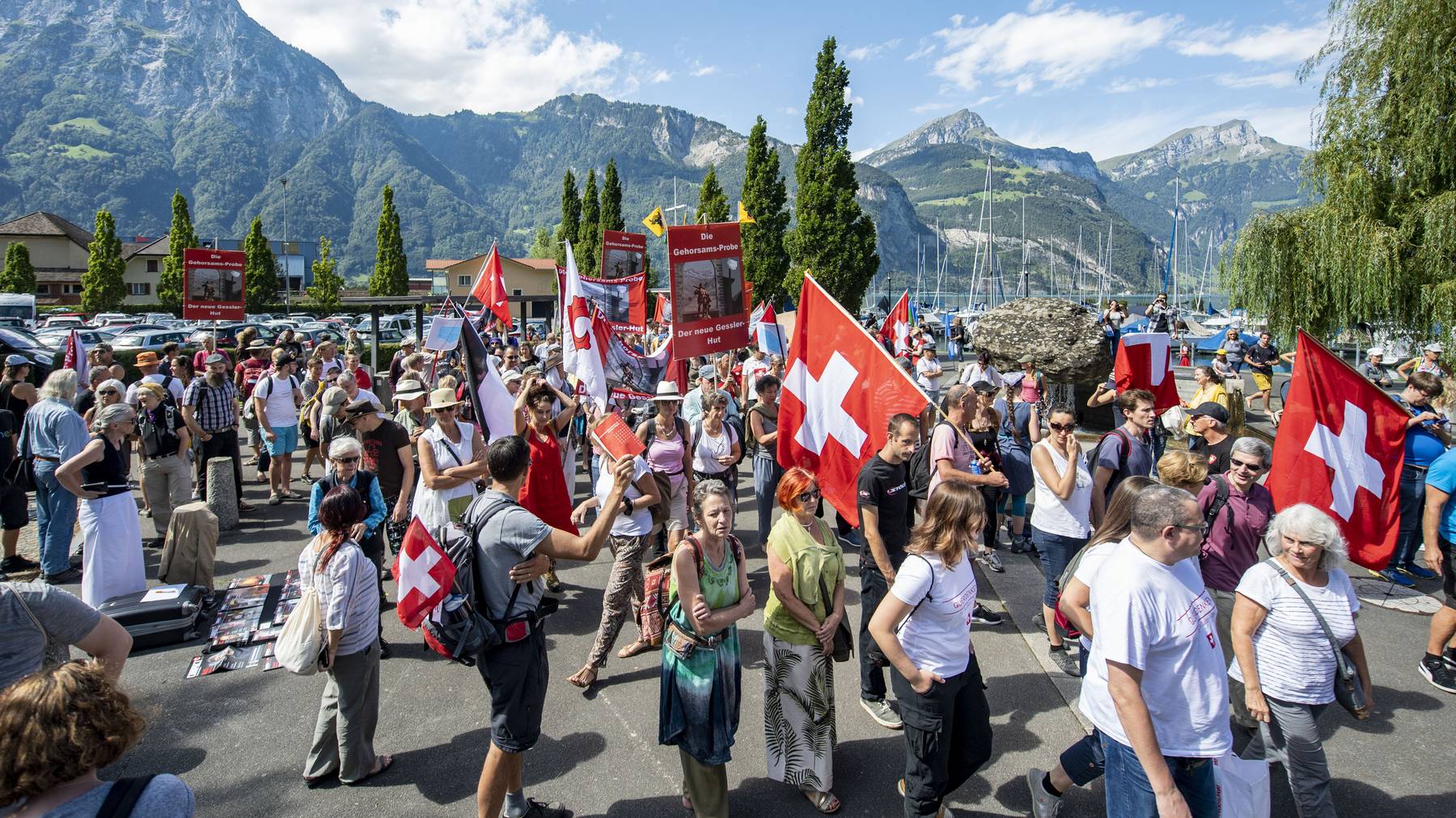 Auch in der Schweiz gibt es Kritiker der vom Bundesrat verhängten Massnahmen. Wie hier an einer Demonstration in Uri.