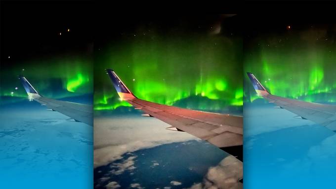 So sehen Nordlichter aus dem Flugzeug betrachtet aus