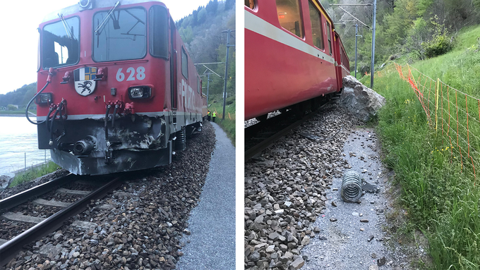 RhB-Zug entgleist - Strecke gesperrt