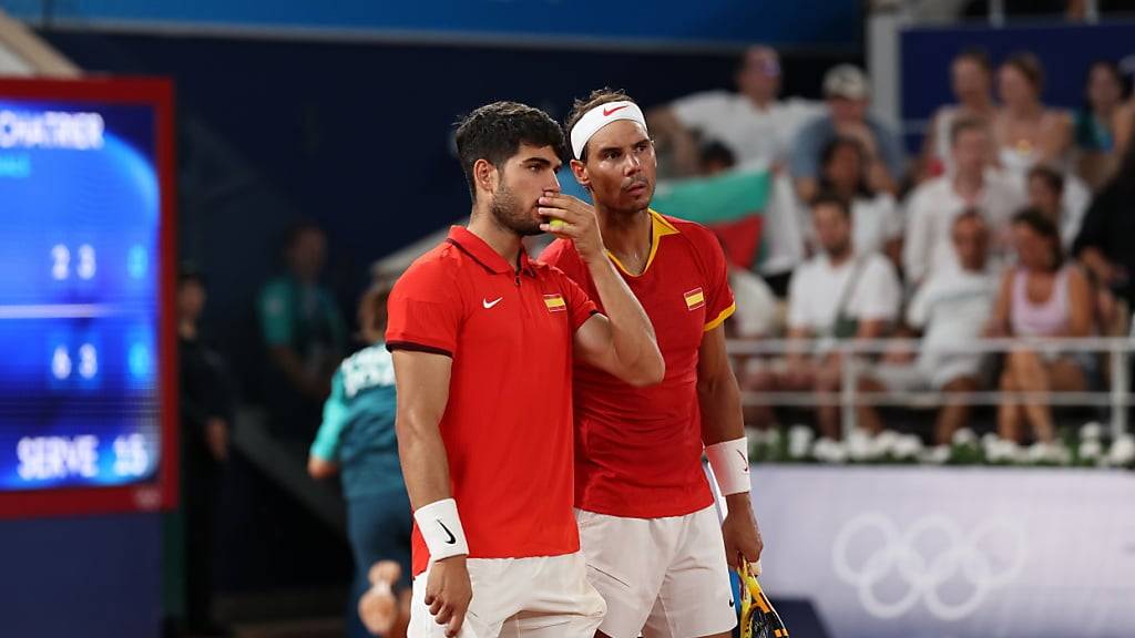 Rafael Nadal (rechts) und Carlos Alcaraz waren den Amerikanern nicht gewachsen