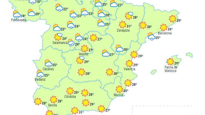 Wetter Spanien Montag 150724