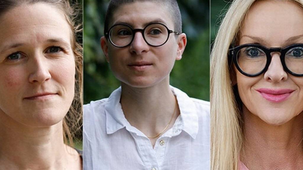 Diese drei Autorinnen vertreten die Schweiz am Wettlesen um den Bachmannpreis: v.l. Martina Clavadetscher aus Brunnen, Anna Stern aus Rorschach und Corinna T. Sievers aus Herrliberg. (zVg ORF)