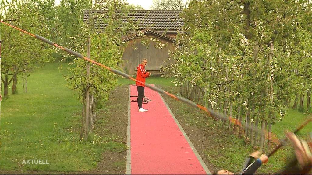 Hochsprung-Anlage im eigenen Garten als Lockdown-Projekt