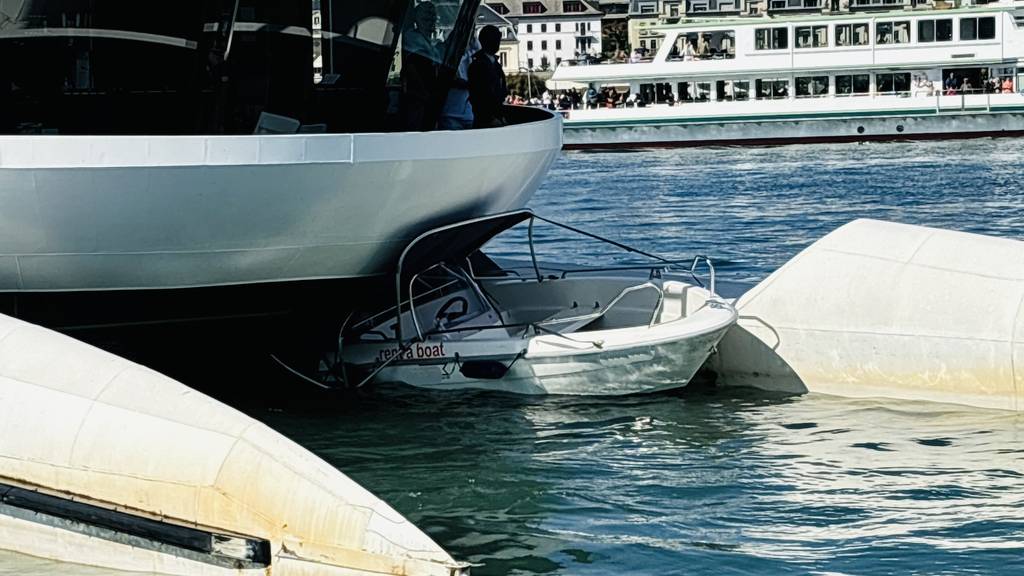 Motorboot fährt in MS Bürgenstock und Auto durchbricht Gartenzaun