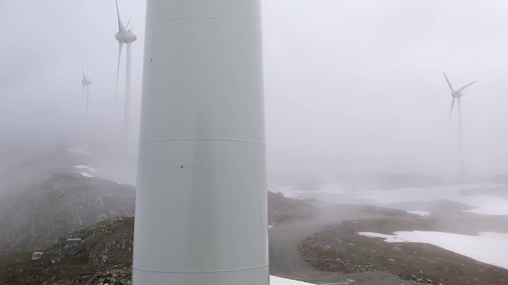 Blick auf den bestehenden Windpark des Elektrizitätswerks Ursern. (Archivaufnahme)