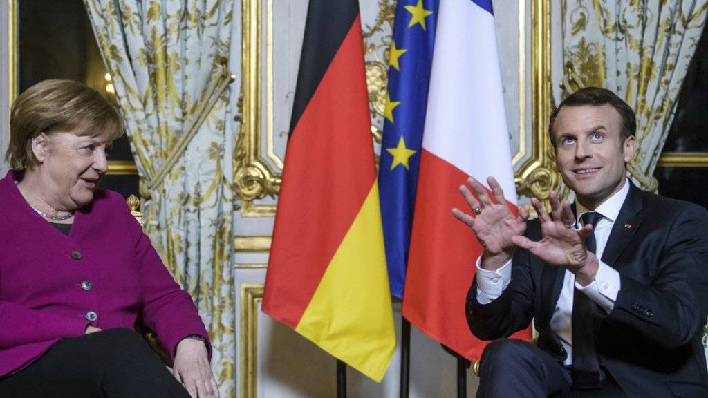 Emmanuel Macron und Angela Merkel am Freitag im Elysée-Palast in Paris.
