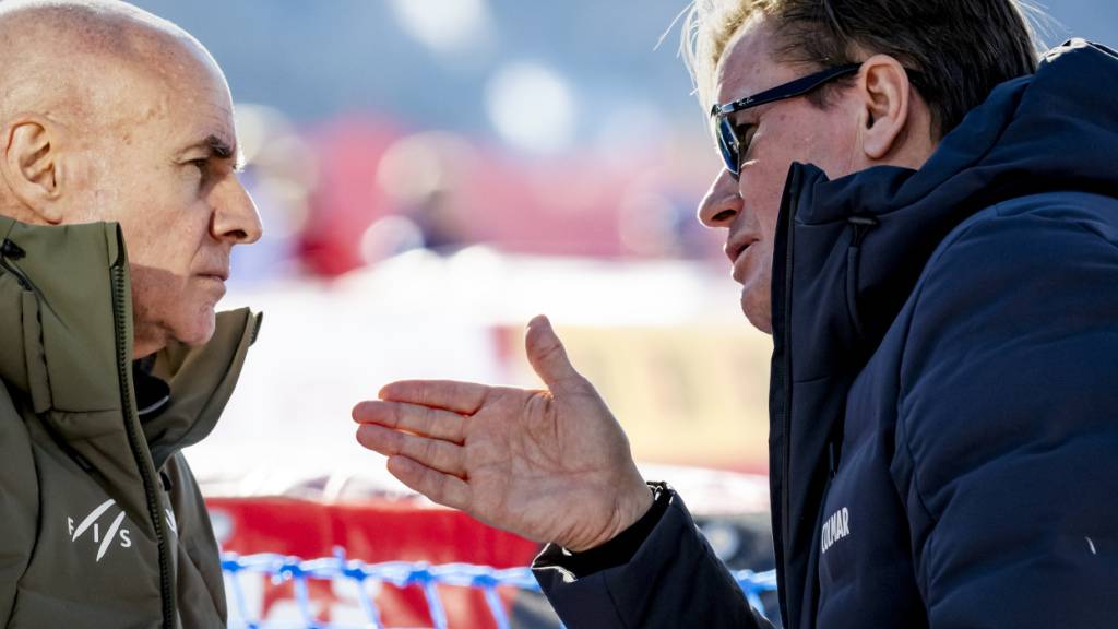 Urs Lehmann, der CEO der FIS, im Austausch mit FIS-Präsident Johan Eliasch