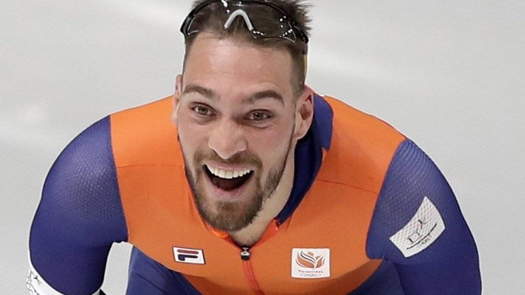 Kjeld Nuis freut sich über sein zweites Gold an den Winterspielen in Pyeongchang