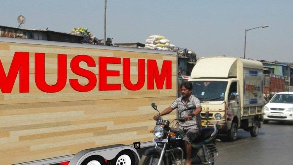 Das rollende Design-Museum im «Slumdog Millionaire»-Slum Dharavi (zVg).