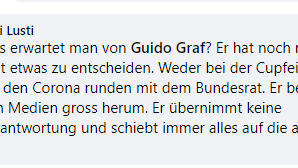 Fabi Lustis Kommentar zu Gesundheitsdirektor Guido Graf.