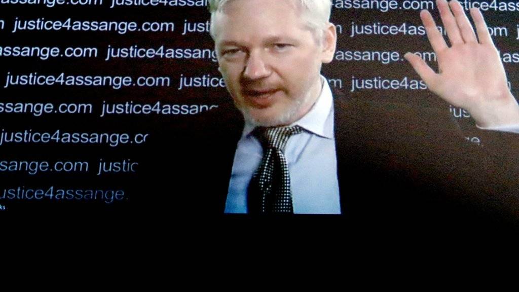 Wikileaks-Gründer Assange während seiner Video-Erklärung