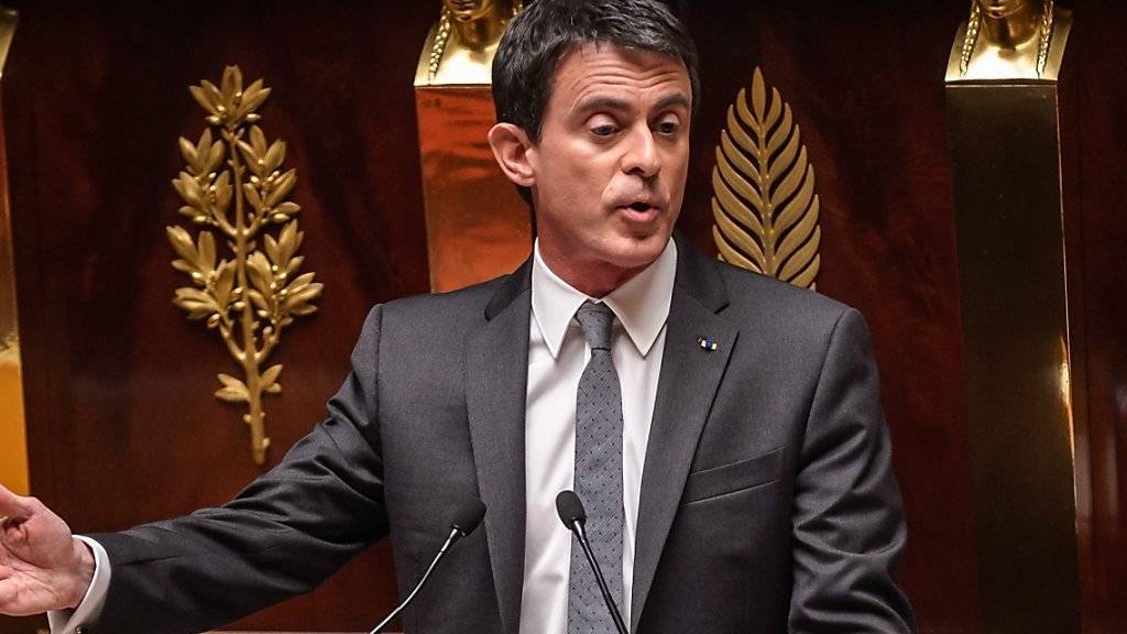 Der französische Premier Valls vor der Nationalversammlung in Paris.