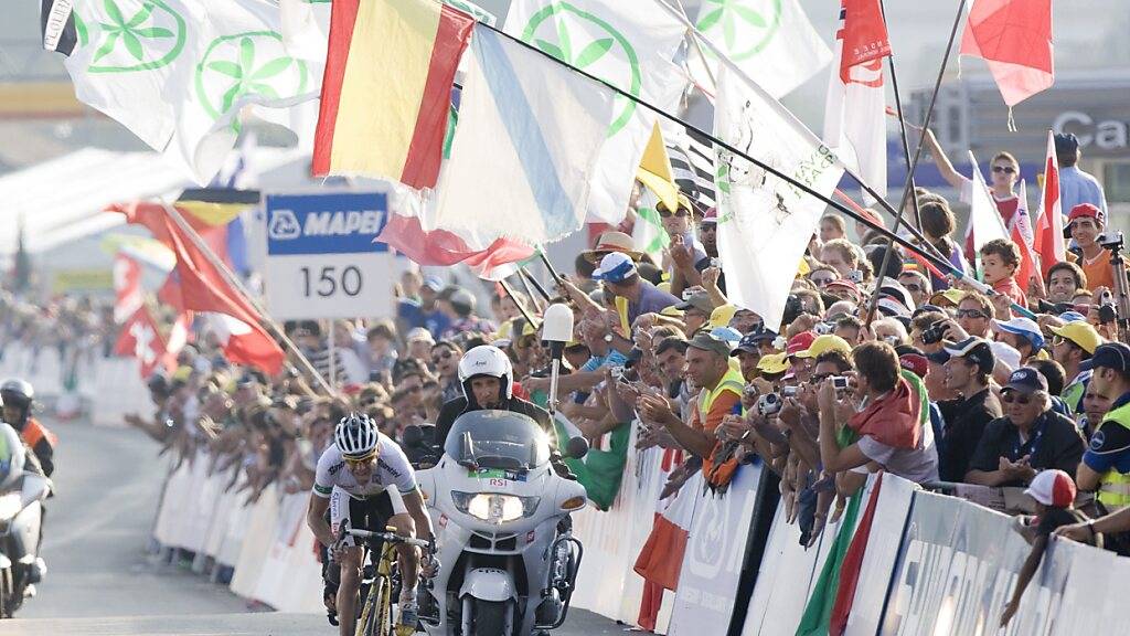 2009 fand die Rad-WM in Mendrisio im Tessin statt - in 100 Tagen werden die Medaillen in Zürich vergeben. (Archivbild)