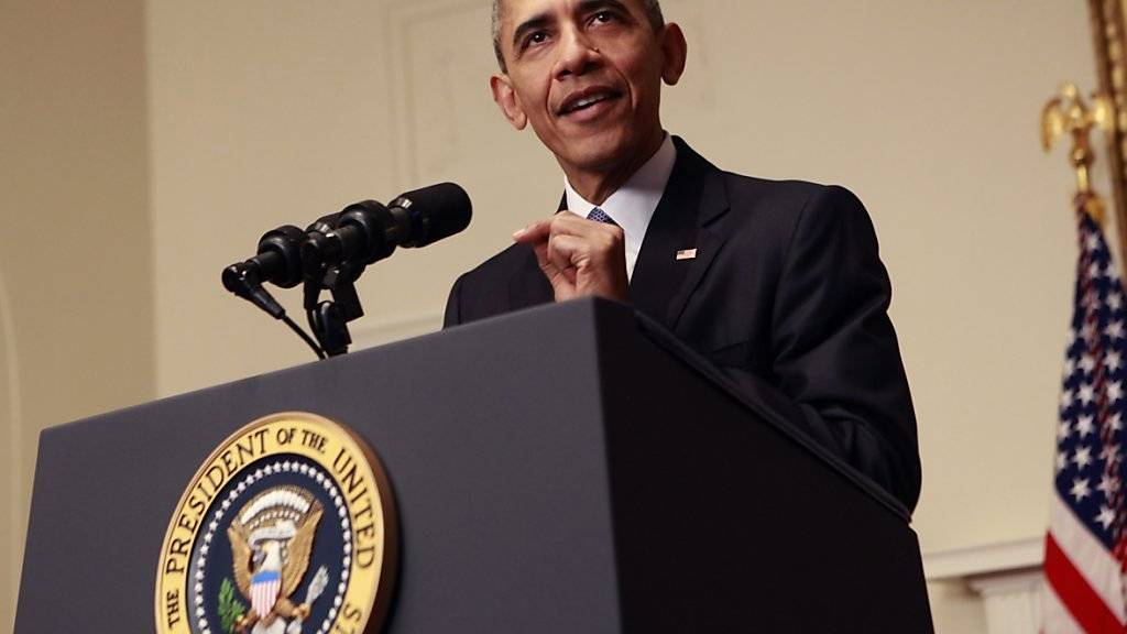 US-Präsident Barack Obama trat nach dem Abschluss der Klimavereinbarung von Paris in Washington vor die Kameras und lobte das Abkommen.