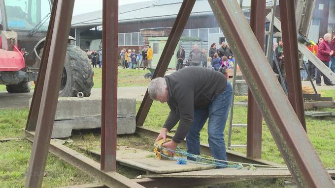 Königskategorie: In Wildegg schleudern Katapulte Kürbisse weg
