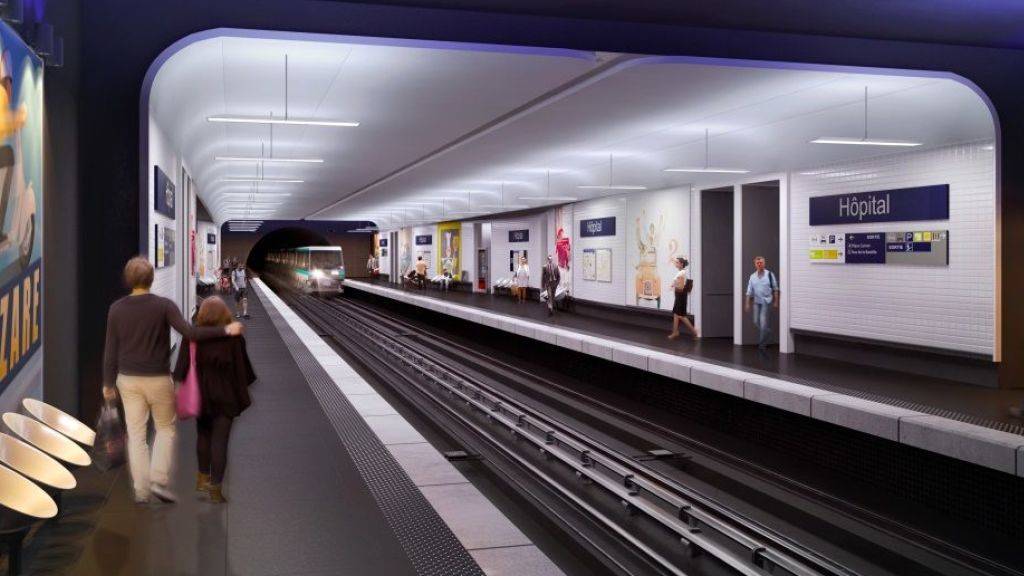 Implenia mit Grossauftrag: Visualisierung der neuen Metrostation «Hôpital».