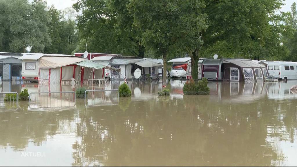 Überflutet: In der Region überschwemmte es Badis und Campingplätze