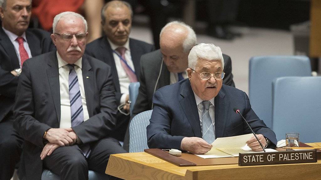 Mahmud Abbas während seiner Rede vor dem UNO-Sicherheitsrat in New York