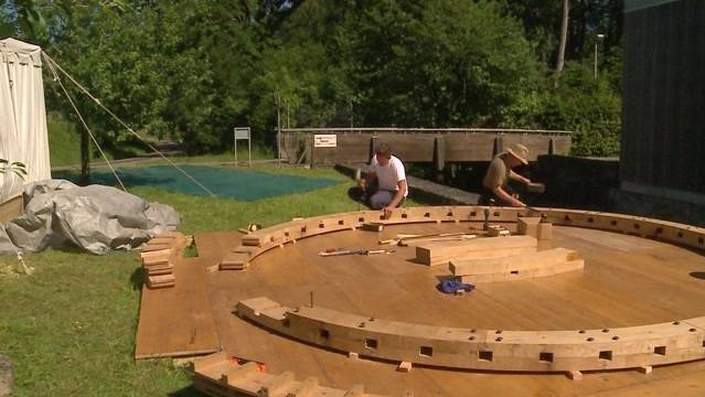 Neues Wasserrad beim Schloss Hallwil