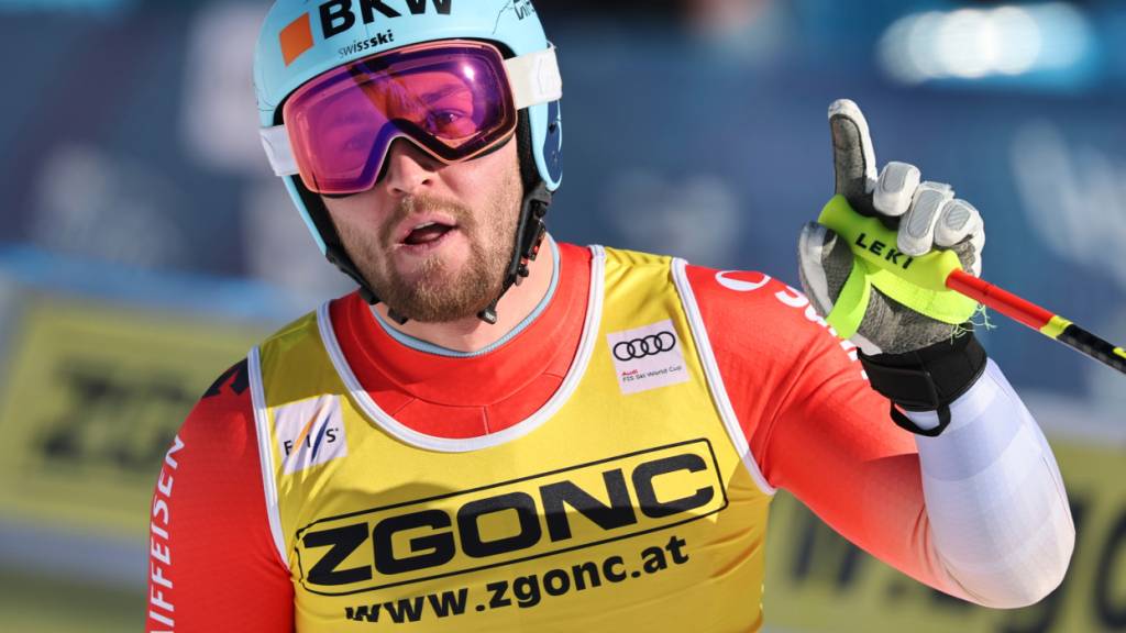 Alexis Monney belohnt sich für seinen Steigerungslauf auf der Li-Zeta-Piste mit Rang 2