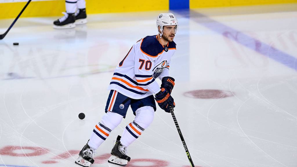  Colton Sceviour im September 2021 bei den Edmonton Oilers.