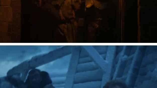Tormund und Dondarrion überleben den Angriff der weissen Wanderer. (Bild: Screenshot/HBO)