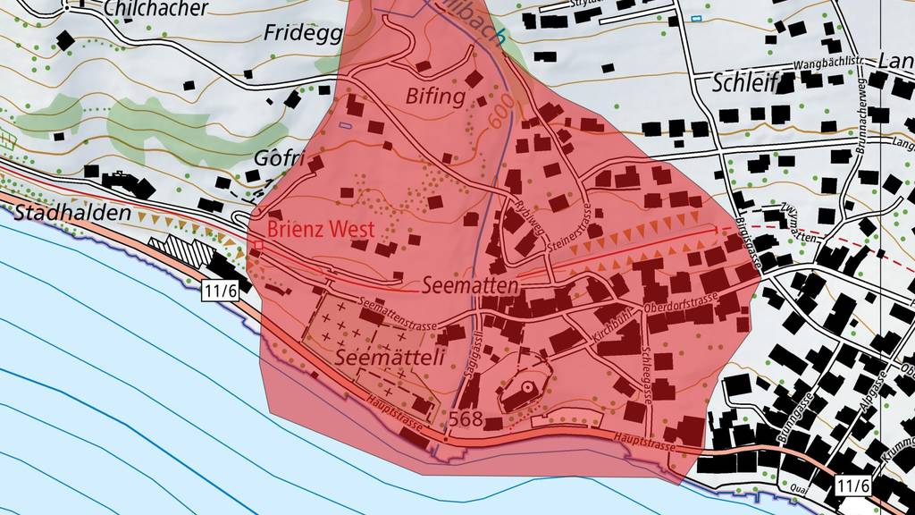Dieses Gebiet bleibt in Brienz aktuell gesperrt.