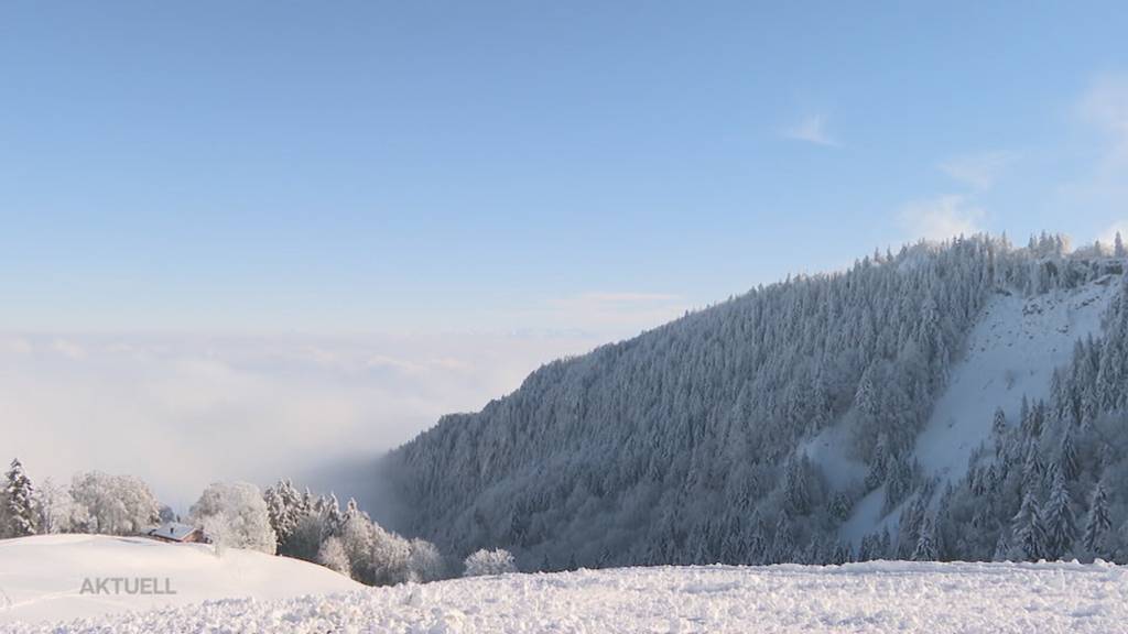 Trotz Nebel freuen sich die Skifahrer im Mittelland