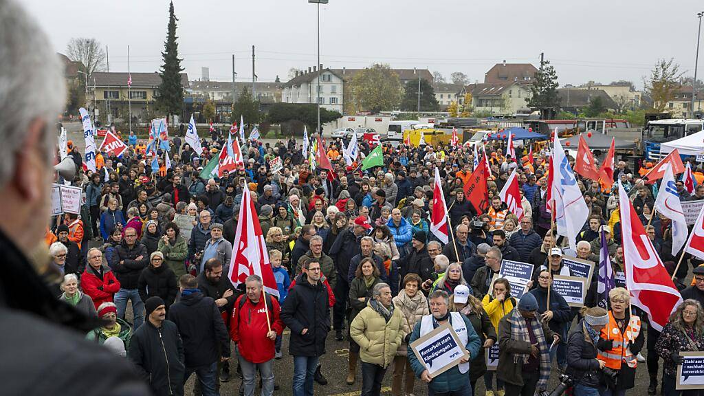 Solidaritätskundgebung für den Erhalt des Stahlwerks Gerlafingen