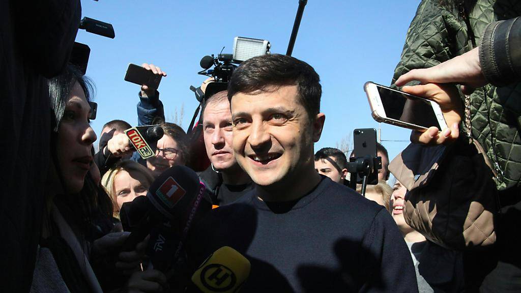 «Heute beginnt ein neues Leben - ohne Korruption, ohne Schmiergeld»: Wladimir Selenski, der Favorit der Wahlen in der Ukraine, am Sonntag.