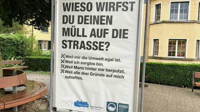 Mit Plakaten gegen Littering