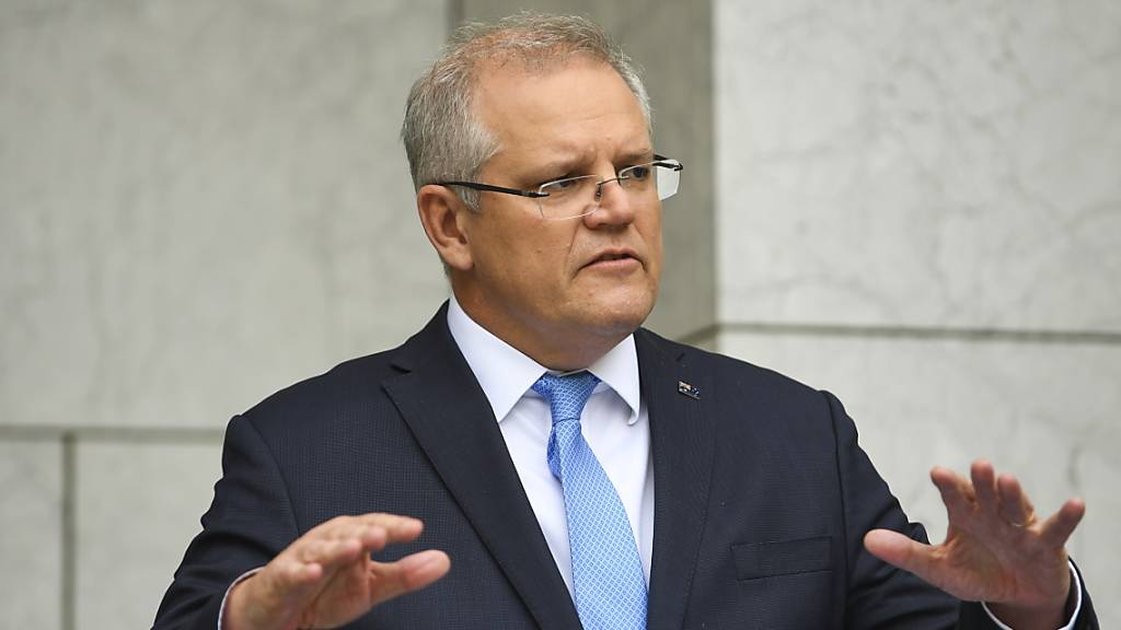Australien will nach den Worten von Premierminister Morrison im Juli eine Wirtschaft haben, die sicher vor der Lungenkrankheit Covid-19 ist. (Archivbild)
