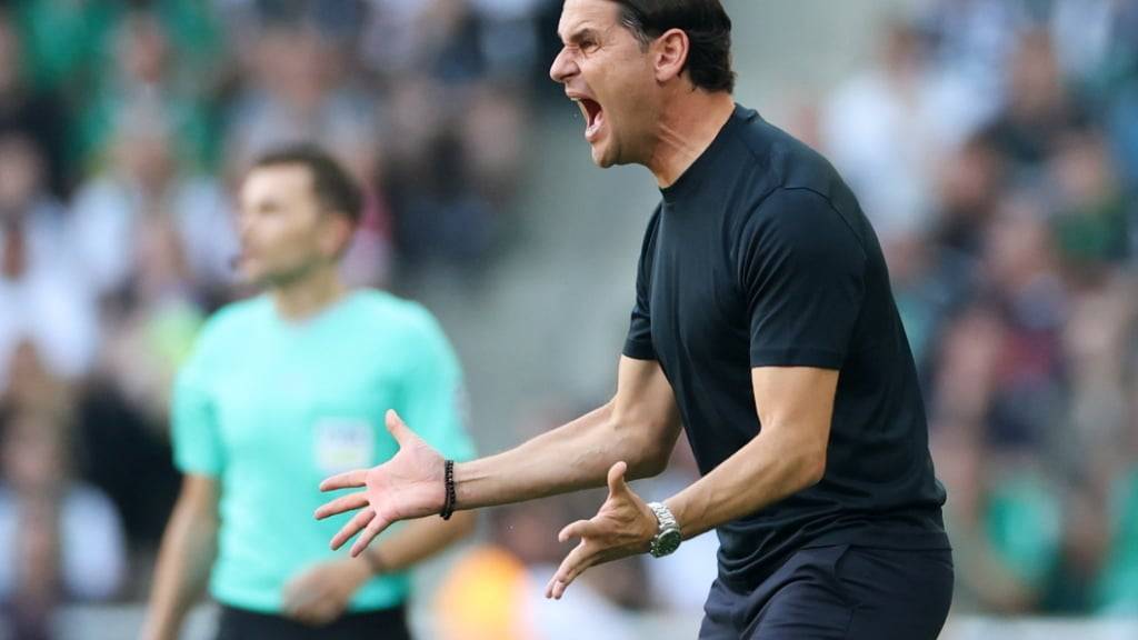 Mönchengladbachs Trainer Gerardo Seoane ärgert sich an der Seitenlinie