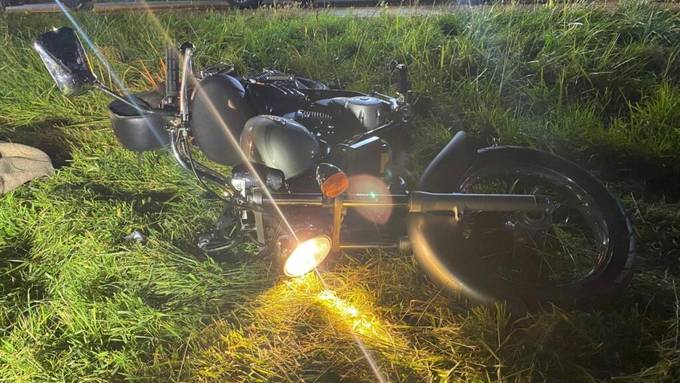 Wildunfall: 18-jähriger Motorradfahrer nach Vollbremse im Spital