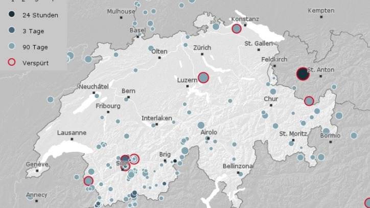 Das Erdbeben ereignete sich in der Nähe der Schweizer Grenze.