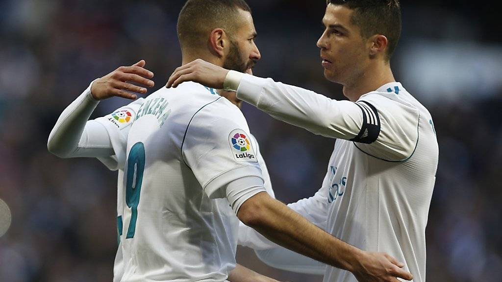 Karim Benzema (links) und Ronaldo trafen erneut für Real Madrid