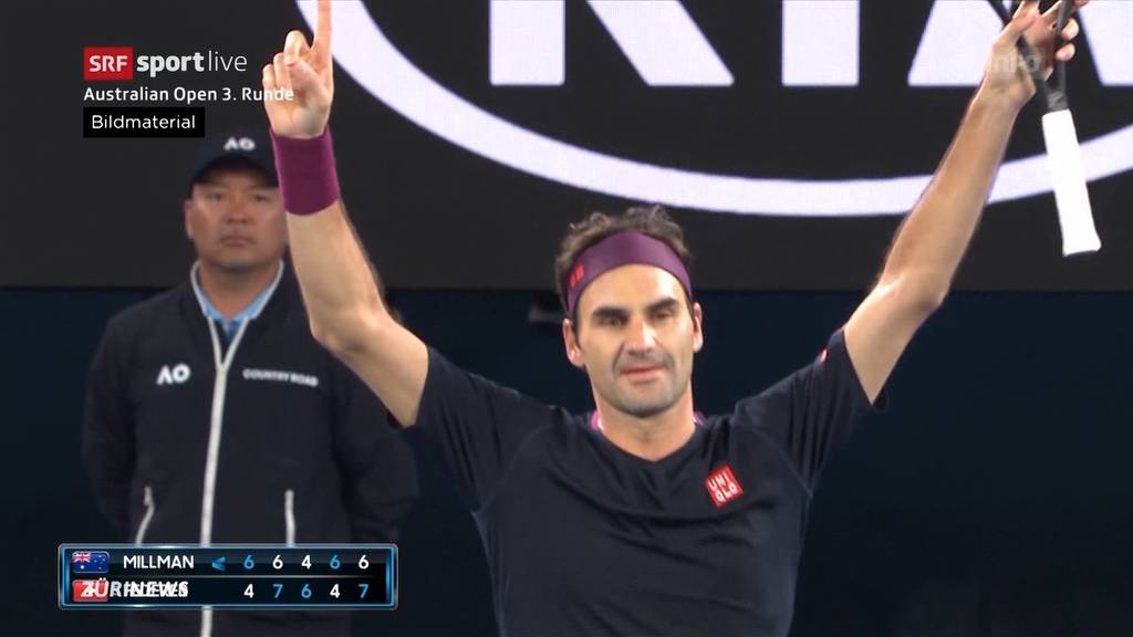 Nerven-Krimi: Roger Federer gewinnt in Melbourne ganz knapp